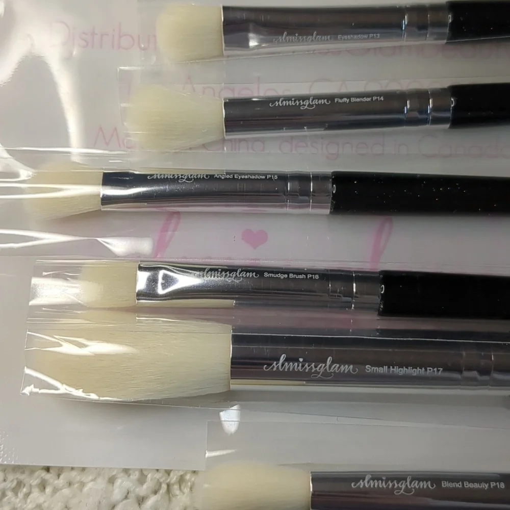 SLMISSGLAM Black & Silver Brush Set 8 items